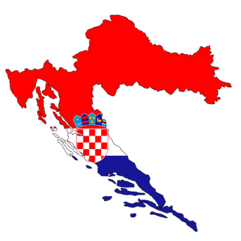 מפת קרואטיה ודגלה