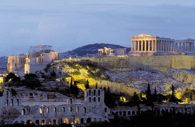 מפת יוון גבעת האקרופוליס, אתונה